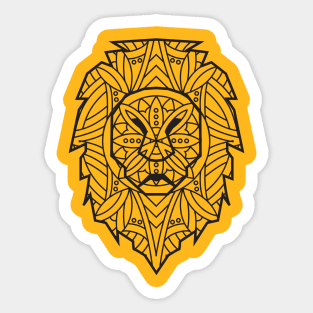 Geometric Lion Head - Black Sticker